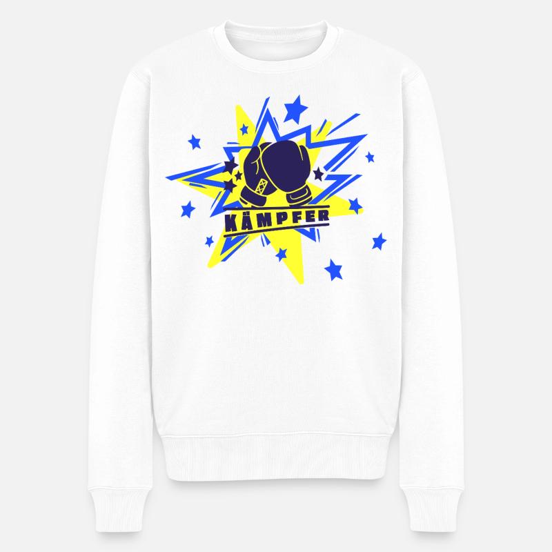 Kämpfer - Kampfsport - Glücksbringer - Männer Premium Bio Pullover - Weiß