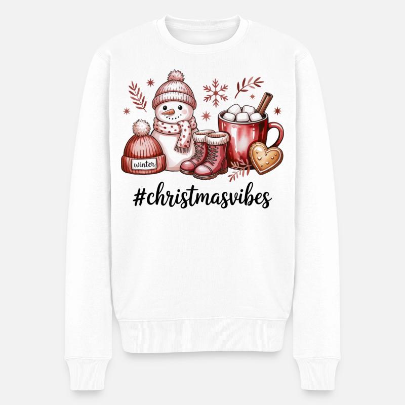 Winterzauber Weihnachtsvibes - Männer Premium Bio Pullover - Weiß