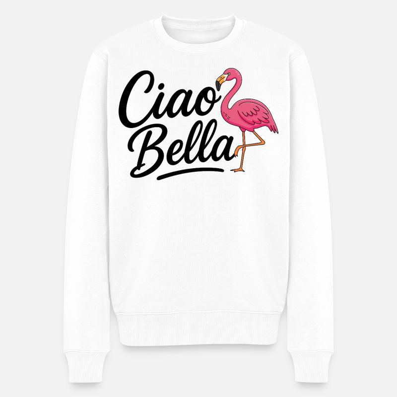 Ciao Bella - Männer Premium Bio Pullover - Weiß