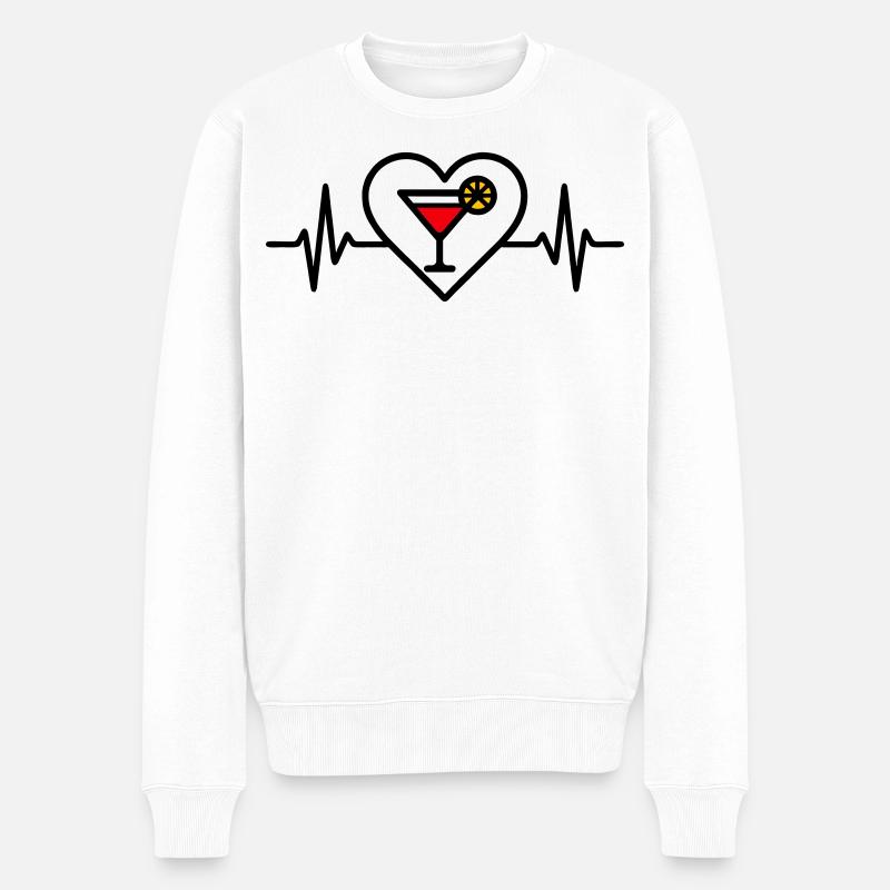 Cocktail Cœur Apéritif Boisson - Pull Premium bio Homme - blanc