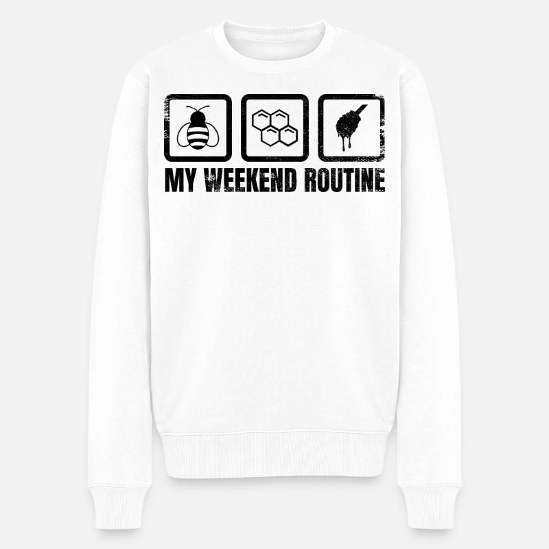 Imker Routine - Männer Premium Bio Pullover - Weiß