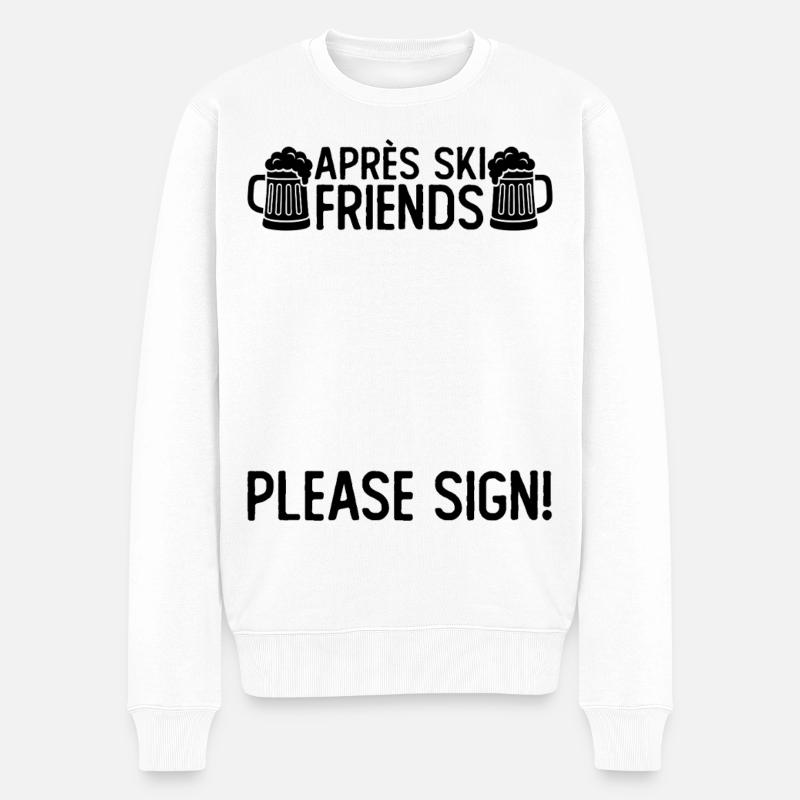amis de l’après-ski veuillez signer - Pull Premium bio Homme - blanc