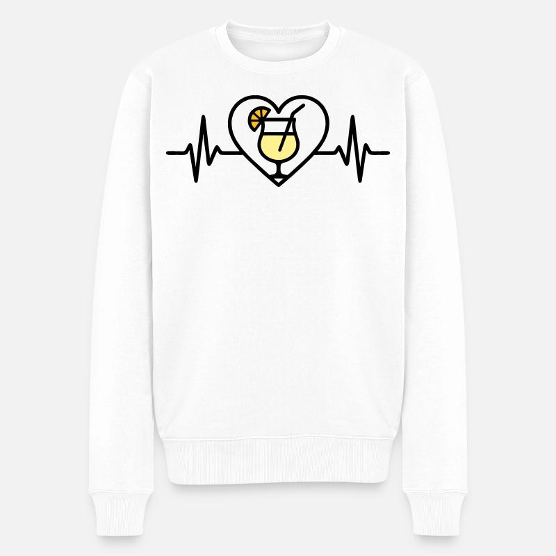 Piña Colada Cocktail Cœur Tropical - Pull Premium bio Homme - blanc