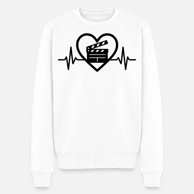 Cinéma Coeur Clapper - Pull Premium bio Homme - blanc