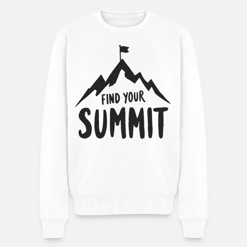 Finde Deinen Gipfel - Männer Premium Bio Pullover - Weiß
