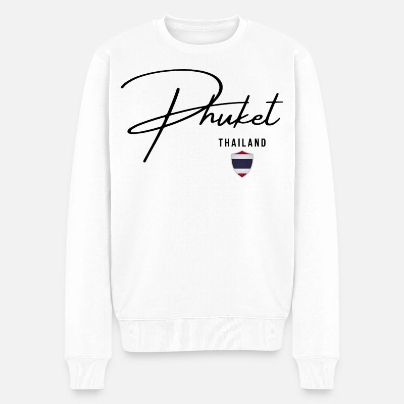 Elegantes Design Phuket, thailändischer Stolz - Männer Premium Bio Pullover - Weiß