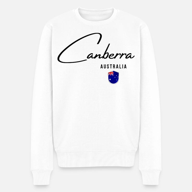 Elegantes Design Canberra, australischer Stolz - Männer Premium Bio Pullover - Weiß