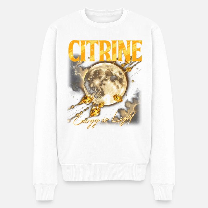 Pierre de naissance Novembre Citrine - Pull Premium bio Homme - blanc