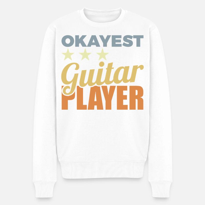 Durchschnittlicher Gitarrenspieler - Männer Premium Bio Pullover - Weiß