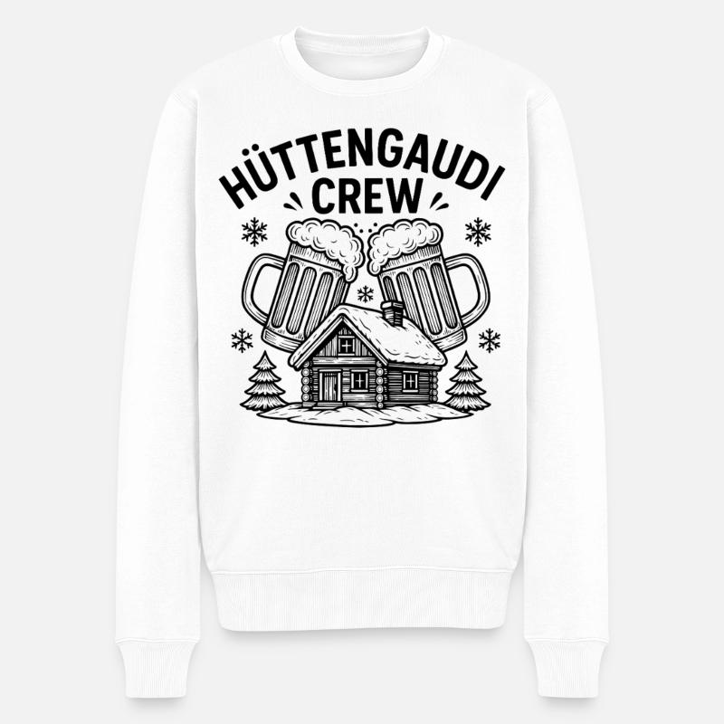 Hüttengaudi Crew - Männer Premium Bio Pullover - Weiß