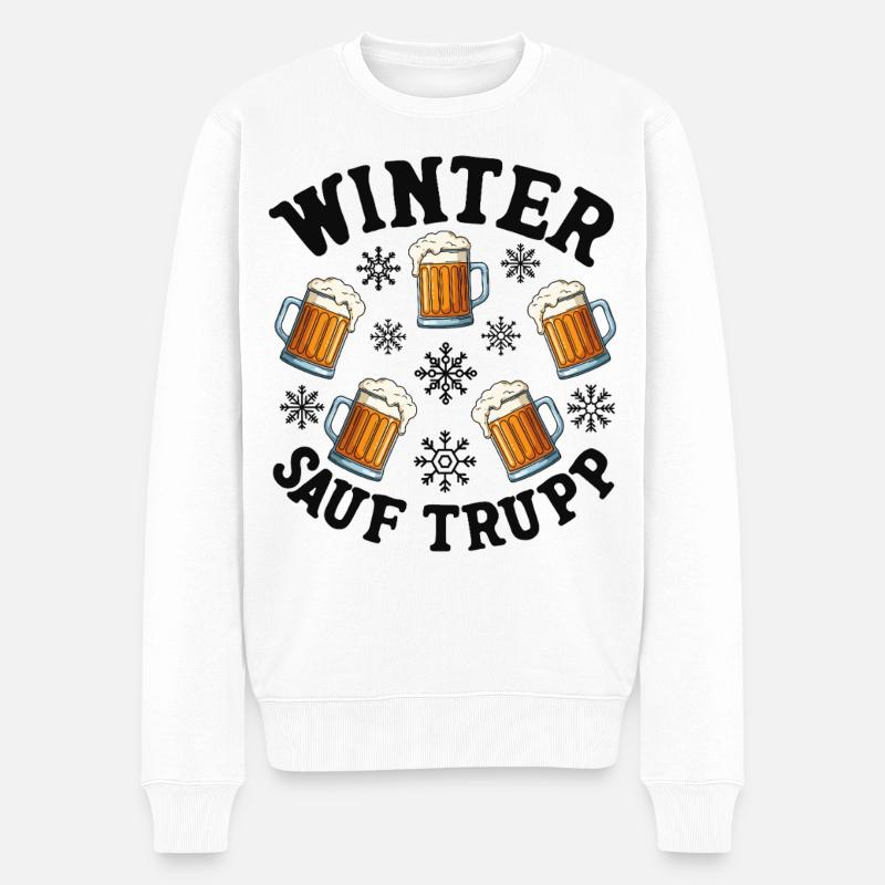 Winter Sauf Trupp - Männer Premium Bio Pullover - Weiß