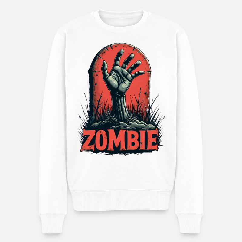 Apokalypse Zombie Hand - Männer Premium Bio Pullover - Weiß