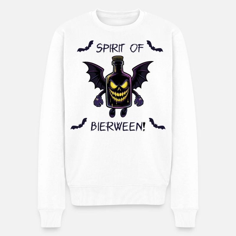 Geist von Bierween! Party & Festivals Halloween  - Männer Premium Bio Pullover - Weiß