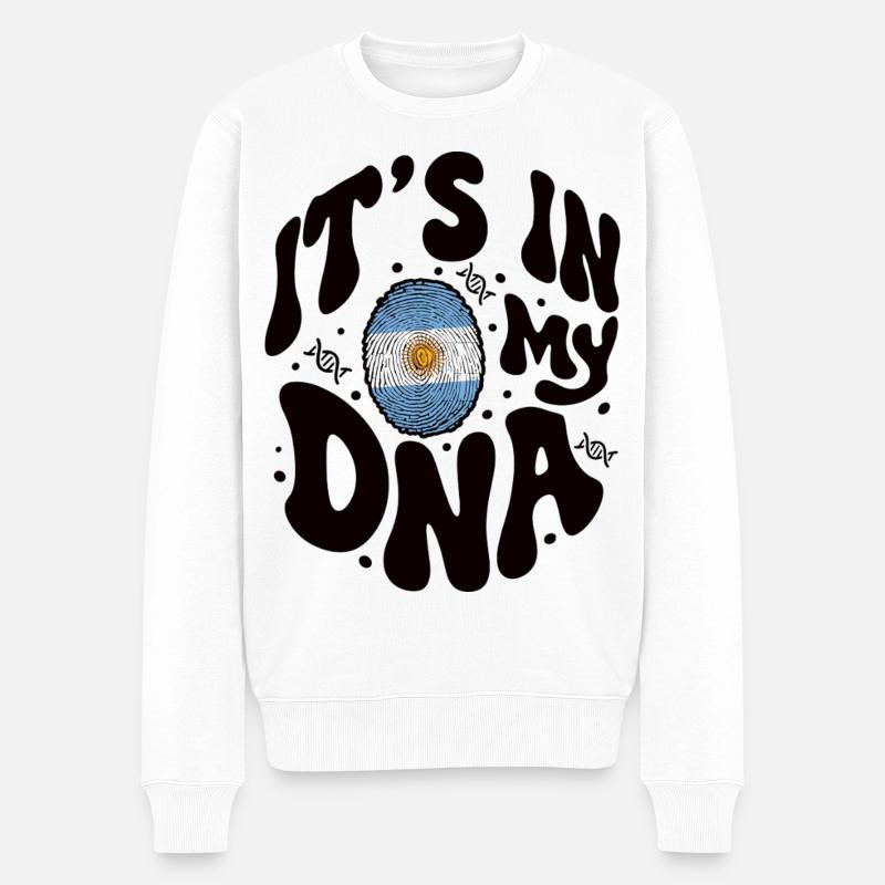 ADN argentin Drapeau argentin Hispanique - Pull Premium bio Homme - blanc