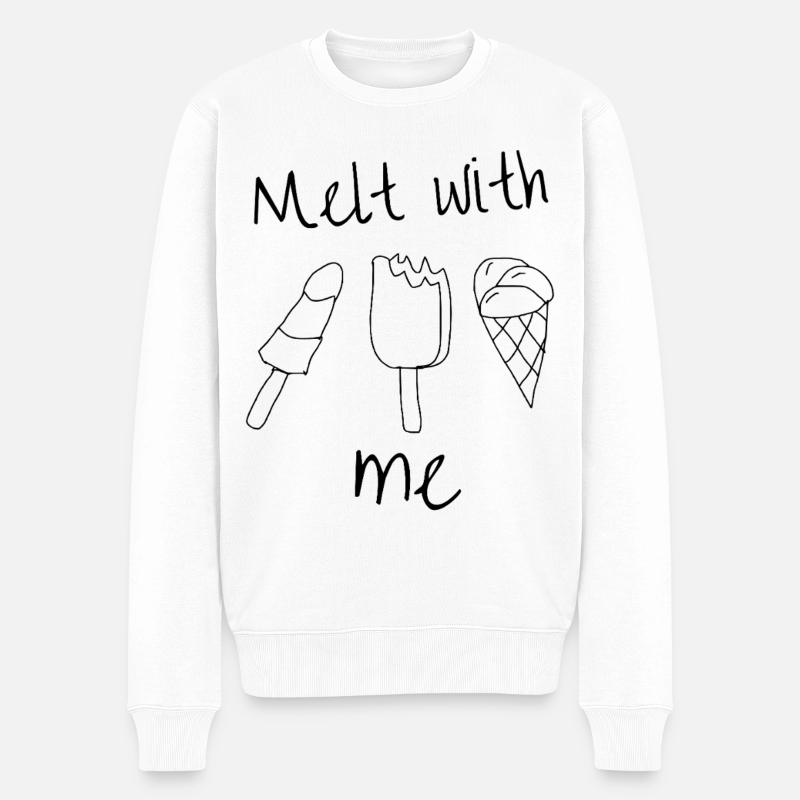Melt with me | Eiscreme - Männer Premium Bio Pullover - Weiß