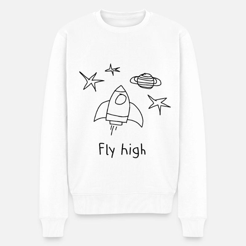 Volez haut dans l’espace des fusées - Pull Premium bio Homme - blanc