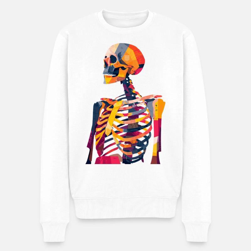 Skelett-künstler Kreative Kunst Anatomie - Männer Premium Bio Pullover - Weiß