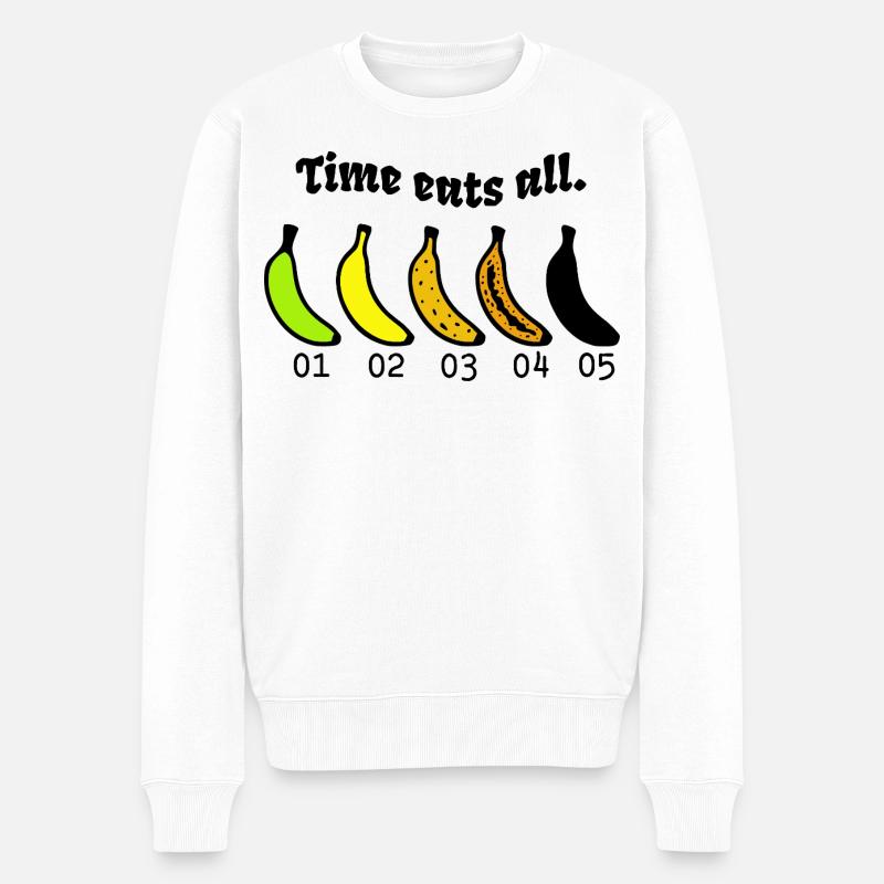 Banane Lebenszyklus - Männer Premium Bio Pullover - Weiß