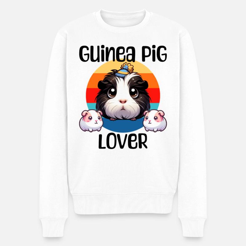 guinea pig lover - Männer Premium Bio Pullover - Weiß