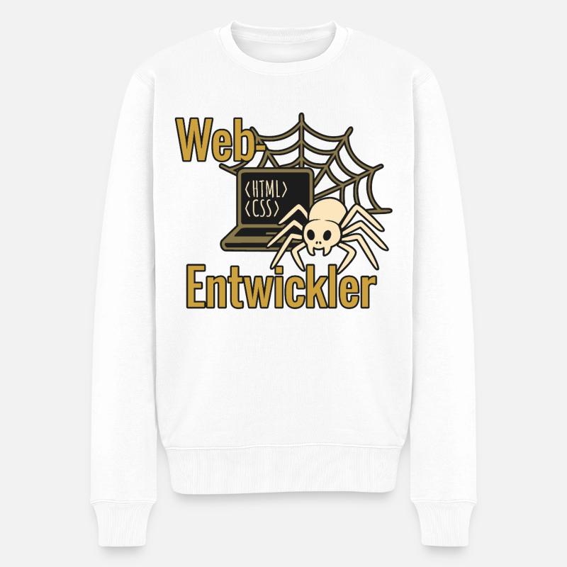 Web-Entwickler - Halloween 2025 - Männer Premium Bio Pullover - Weiß