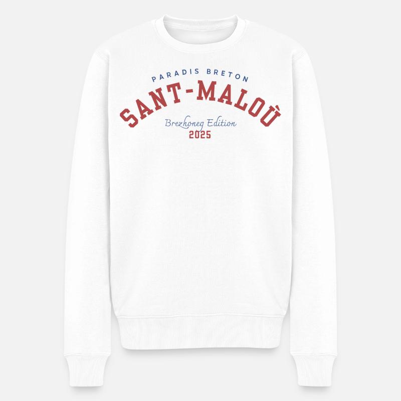 Saint-Malo  2025 - Pull Premium bio Homme - blanc