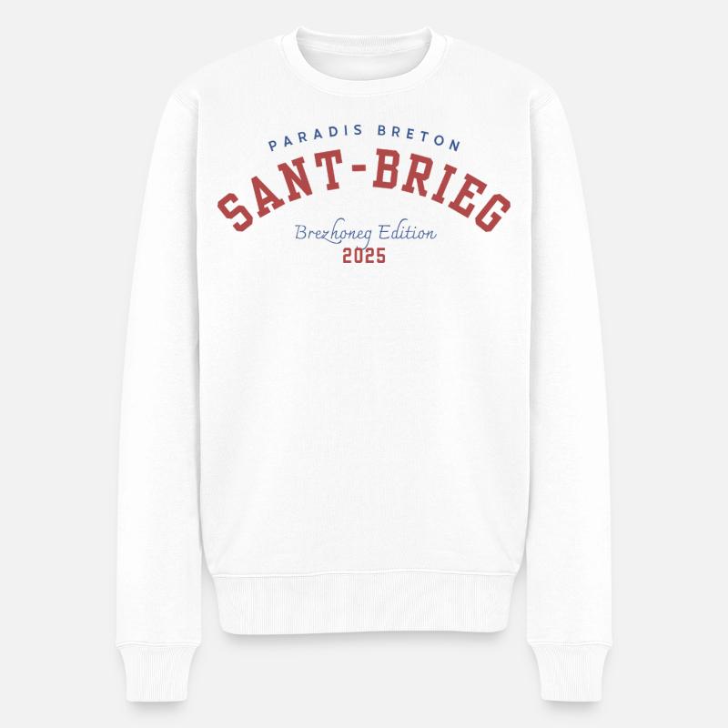 Saint-Brieuc 2025 - Männer Premium Bio Pullover - Weiß