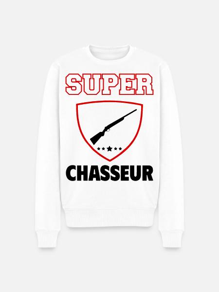 Super Hunter, Father's Day, Christmas - Men's Premium Organic Jumper - white