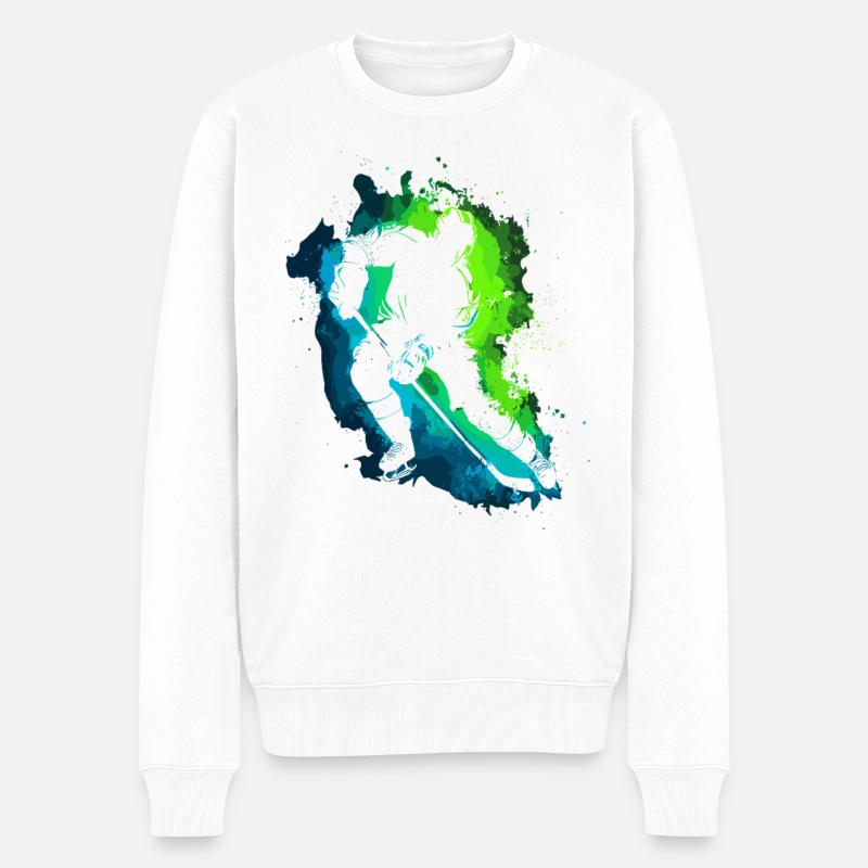 Eishockey Eishockeyspieler Mann - Männer Premium Bio Pullover - Weiß