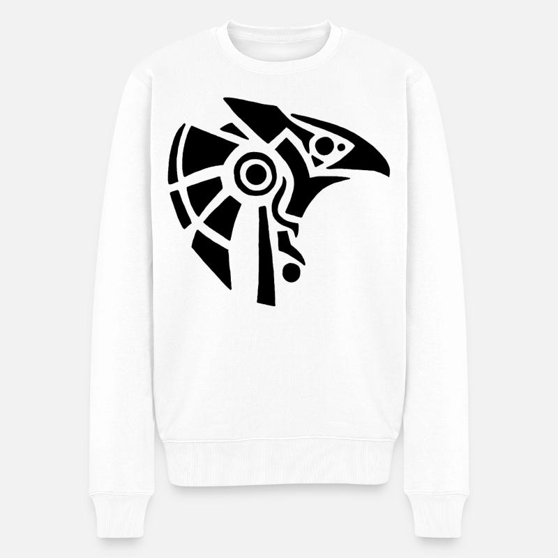Dieu égyptien Horus (noir) - Pull Premium bio Homme - blanc