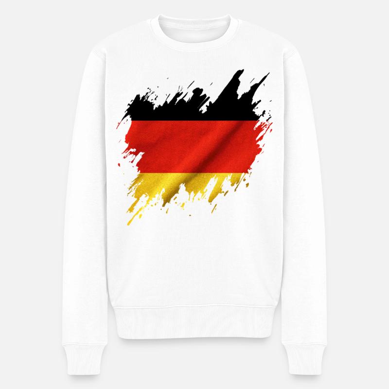 Drapeau allemand, style déchiré - Pull Premium bio Homme - blanc
