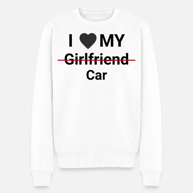 I Love My Car - Männer Premium Bio Pullover - Weiß