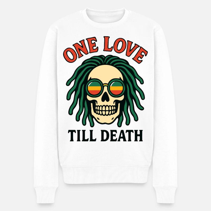 One Love Till Death – Reggae Spirit - Pull Premium bio Homme - blanc