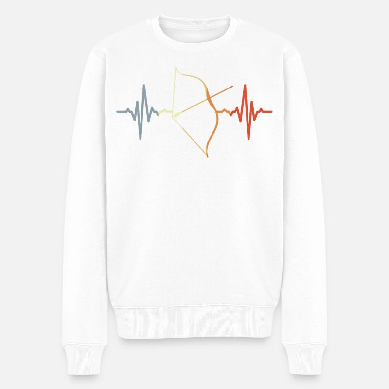 Kompositbogen Kardiogramm - Männer Premium Bio Pullover - Weiß