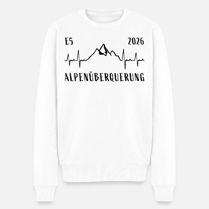 Alpenüberquerung E5 2026 - Männer Premium Bio Pullover - Weiß