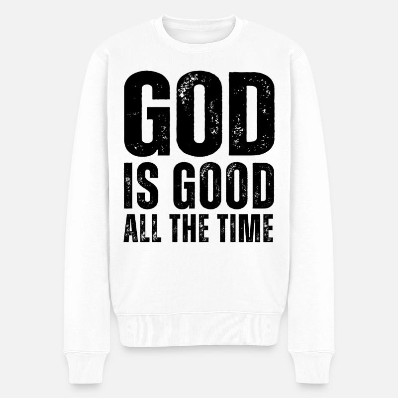 DIEU EST BON TOUT LE TEMPS - Pull Premium bio Homme - blanc