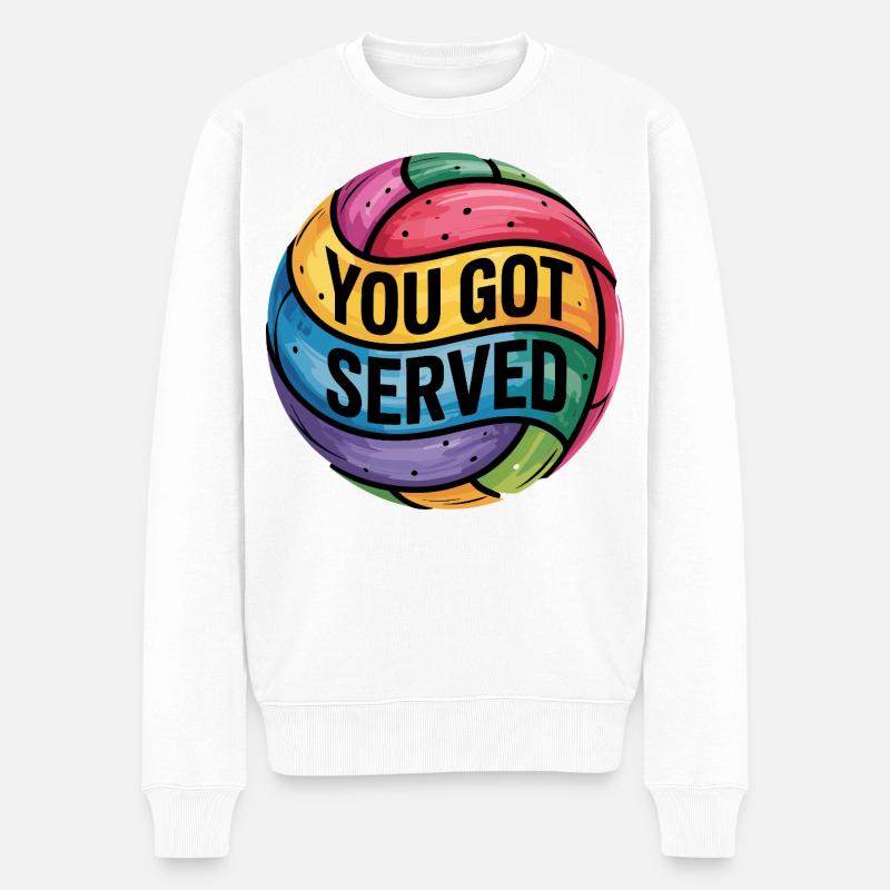 You Got Served Volleyball Kunst - Männer Premium Bio Pullover - Weiß