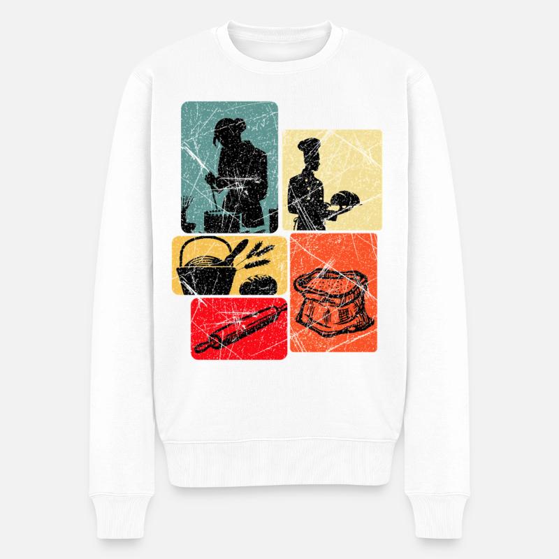 Bäcker Bäckerei Lustiger Spruch Brot Geschenk - Männer Premium Bio Pullover - Weiß