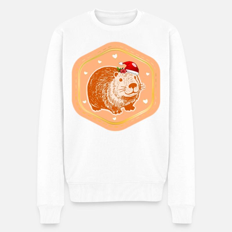WEIHNACHTEN CAPYBARA NIKOLAUS - Männer Premium Bio Pullover - Weiß