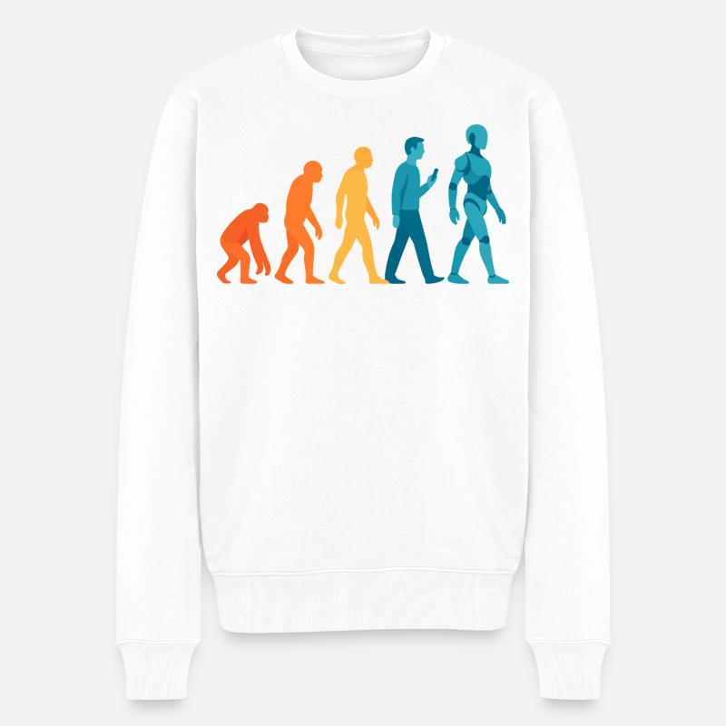 Évolution vers le contour du robot - Pull Premium bio Homme - blanc