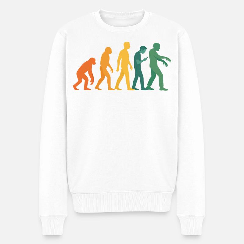 Evolution Silhouette Dégradé - Pull Premium bio Homme - blanc