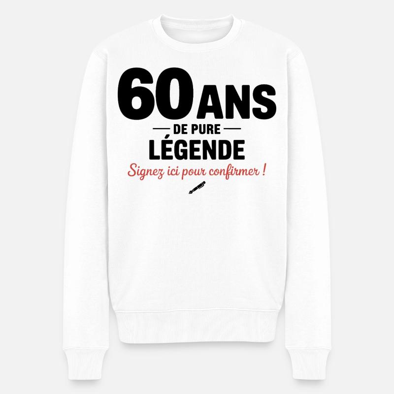 60 Jahre Pure Legend Lustiges Geburtstagsgeschenk - Männer Premium Bio Pullover - Weiß