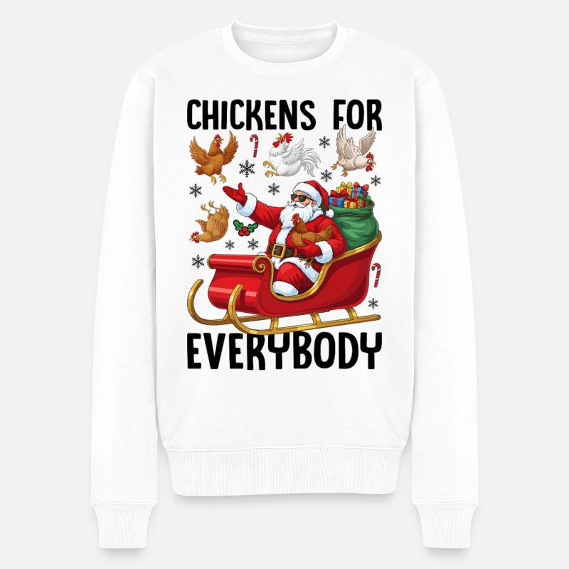 Chickens for Everybody - Männer Premium Bio Pullover - Weiß