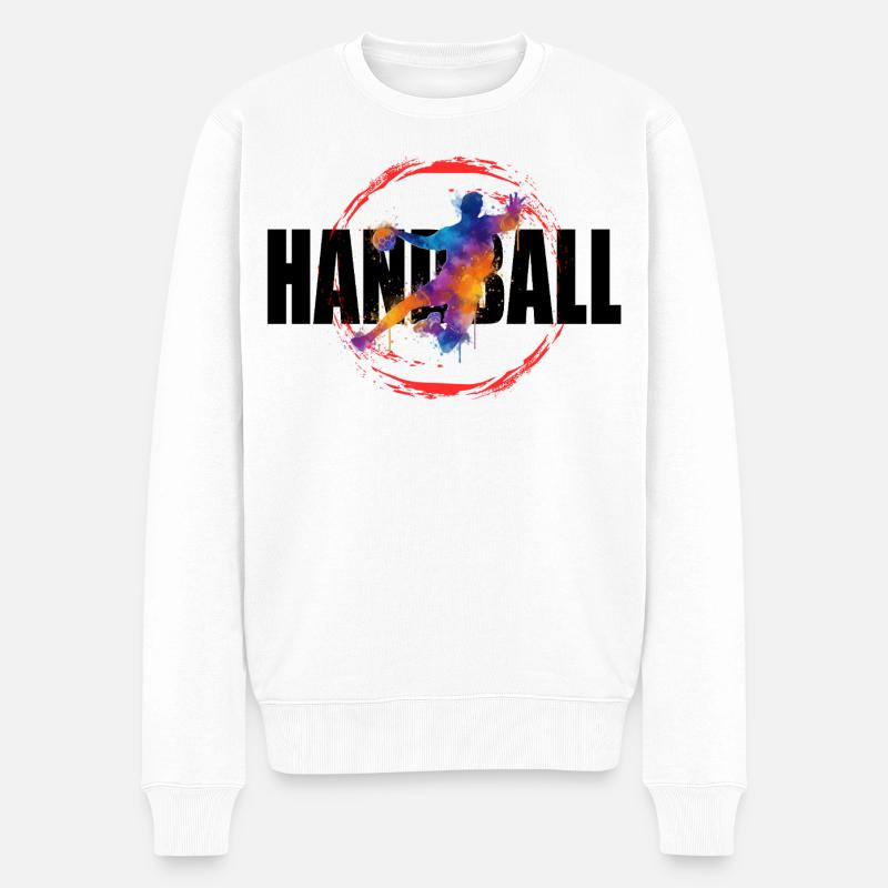 Handball - Männer Premium Bio Pullover - Weiß
