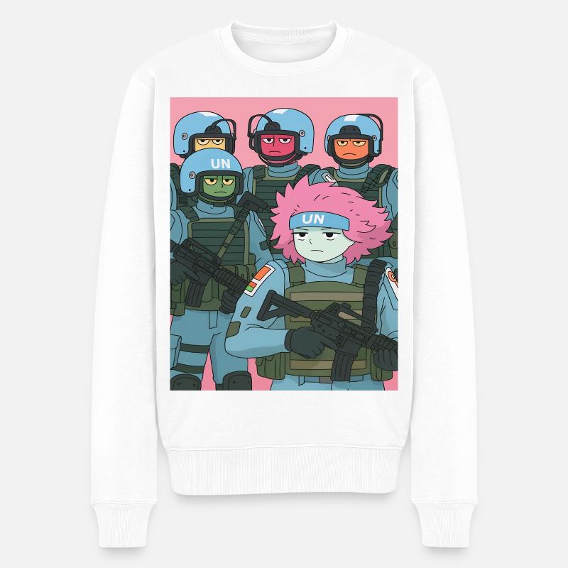 Parodie de troupe de dessins animés - Pull Premium bio Homme - blanc