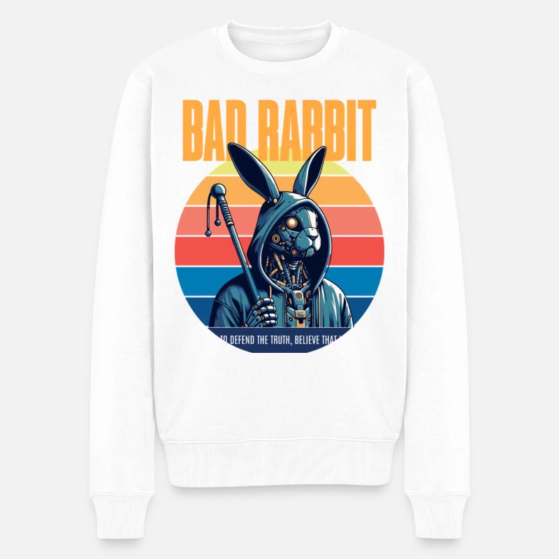 Bad Rabbit - Männer Premium Bio Pullover - Weiß