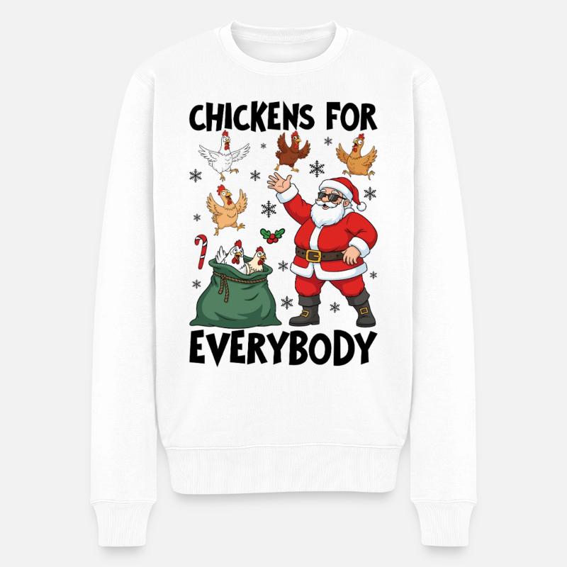 Chickens for Everybody - Männer Premium Bio Pullover - Weiß