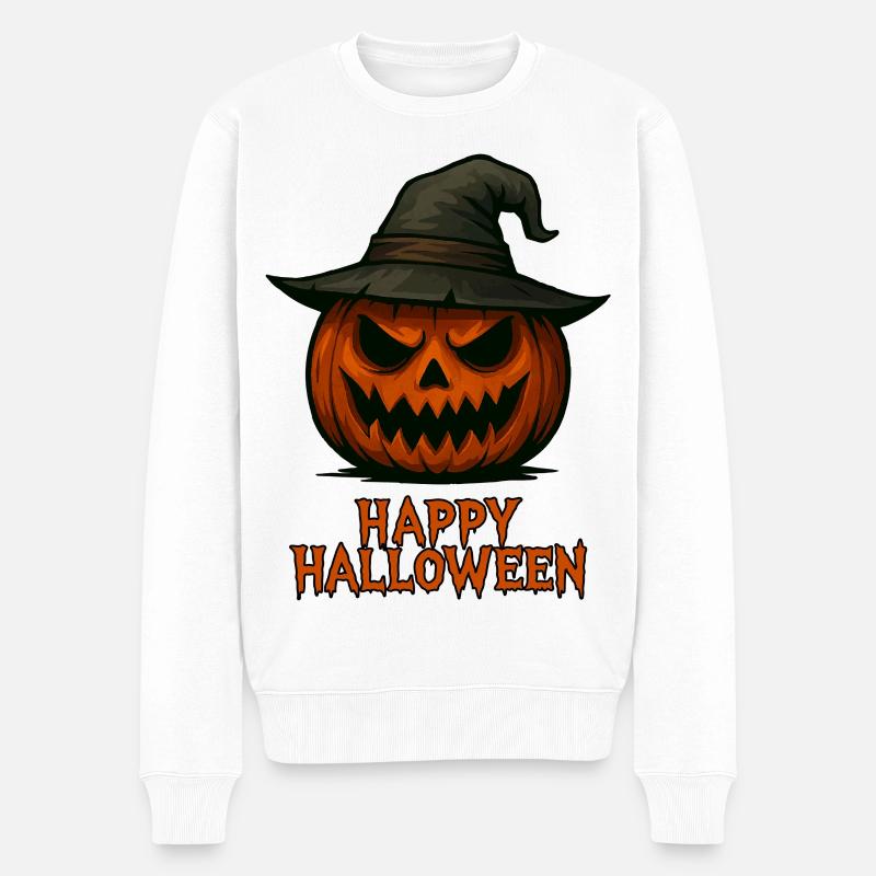 Happy Halloween - Männer Premium Bio Pullover - Weiß