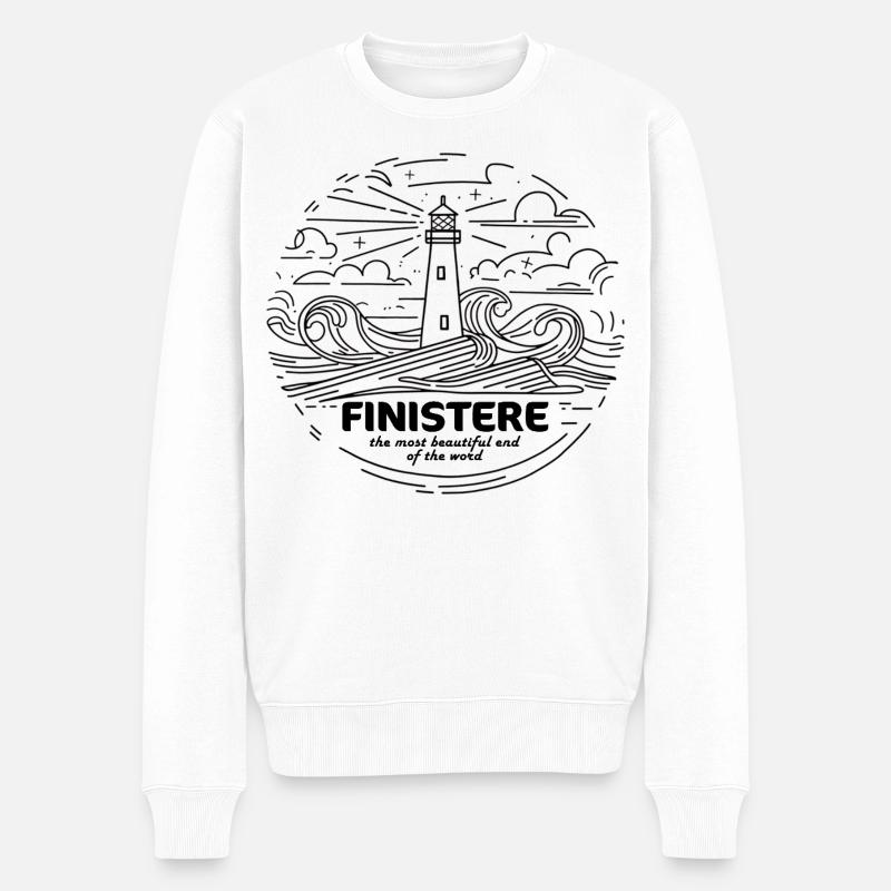 Finistère Souvenir Bretagne Pride - Männer Premium Bio Pullover - Weiß