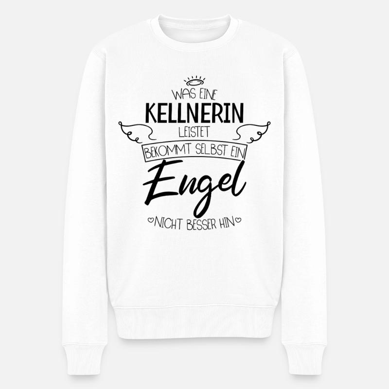 Beste Kellnerin - Männer Premium Bio Pullover - Weiß