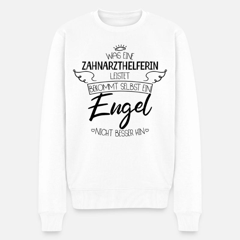 Zahnarzthelferin Engel - Männer Premium Bio Pullover - Weiß